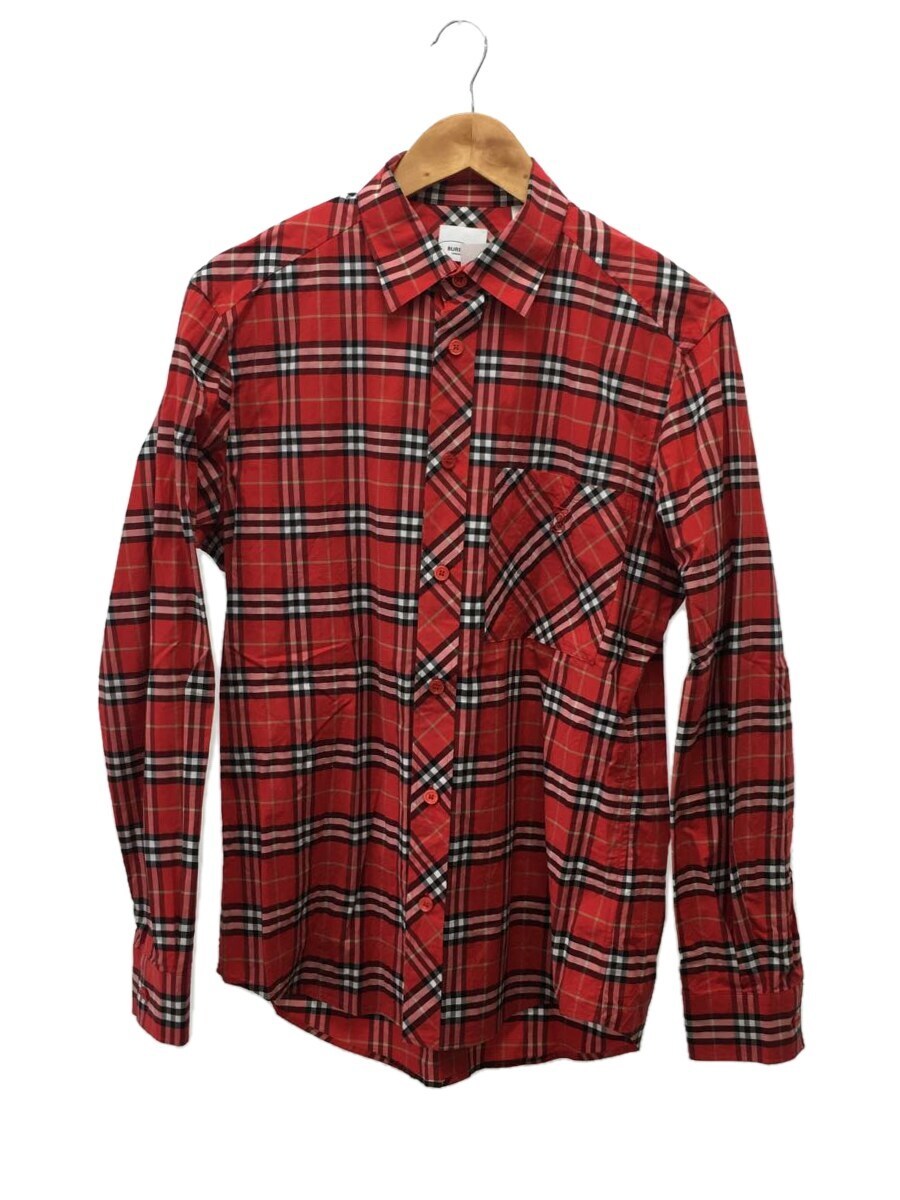 BURBERRY◇バーバリー/長袖シャツ/S/コットン/RED/チェック/8017561 BURBERRY◇バーバリー/長袖シャツ/S/コットン/RED/チェック/8017561