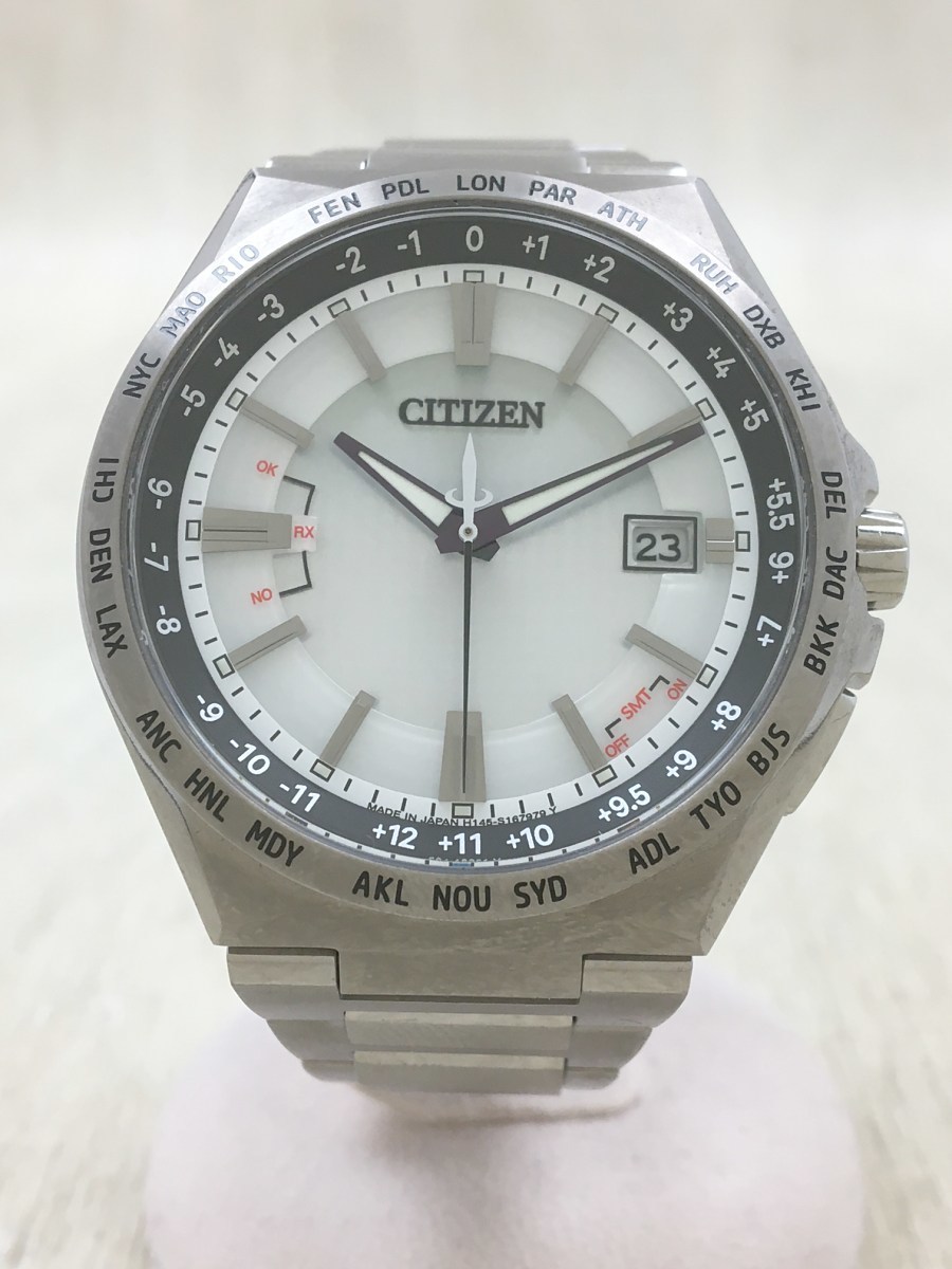 CITIZEN◇ソーラー腕時計/CB0210-54A/アナログ/ステンレス/シルバー