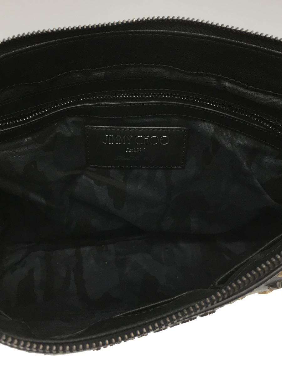 JIMMY CHOO◇クラッチバッグ/デレク/derek/スタッズ/レザー/BLK