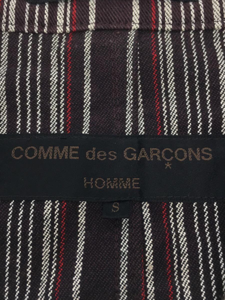 COMME des GARCONS HOMME◇テーラードジャケット/S/コットン/ボルドー
