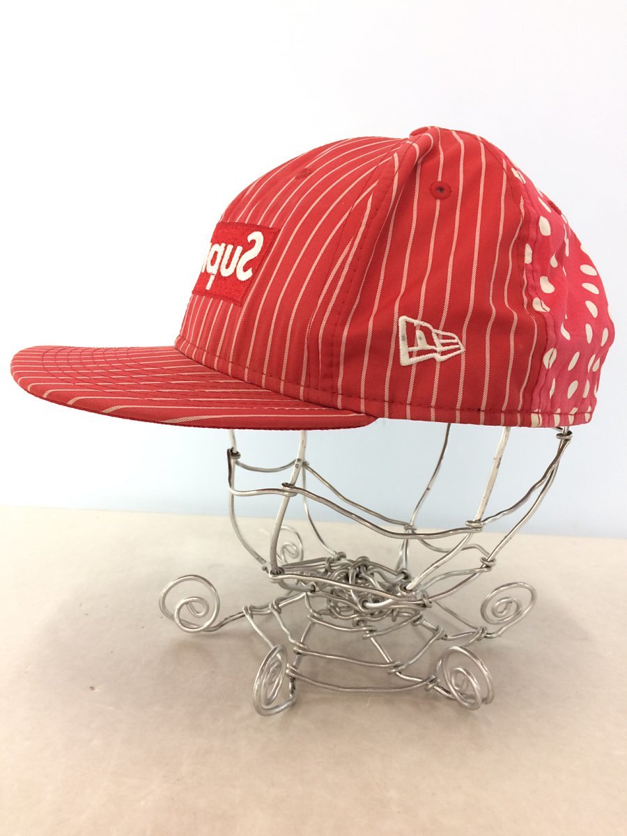 Supreme◇BOXロゴ6パネルベースボールキャップ/7 5/8/コットン/RED
