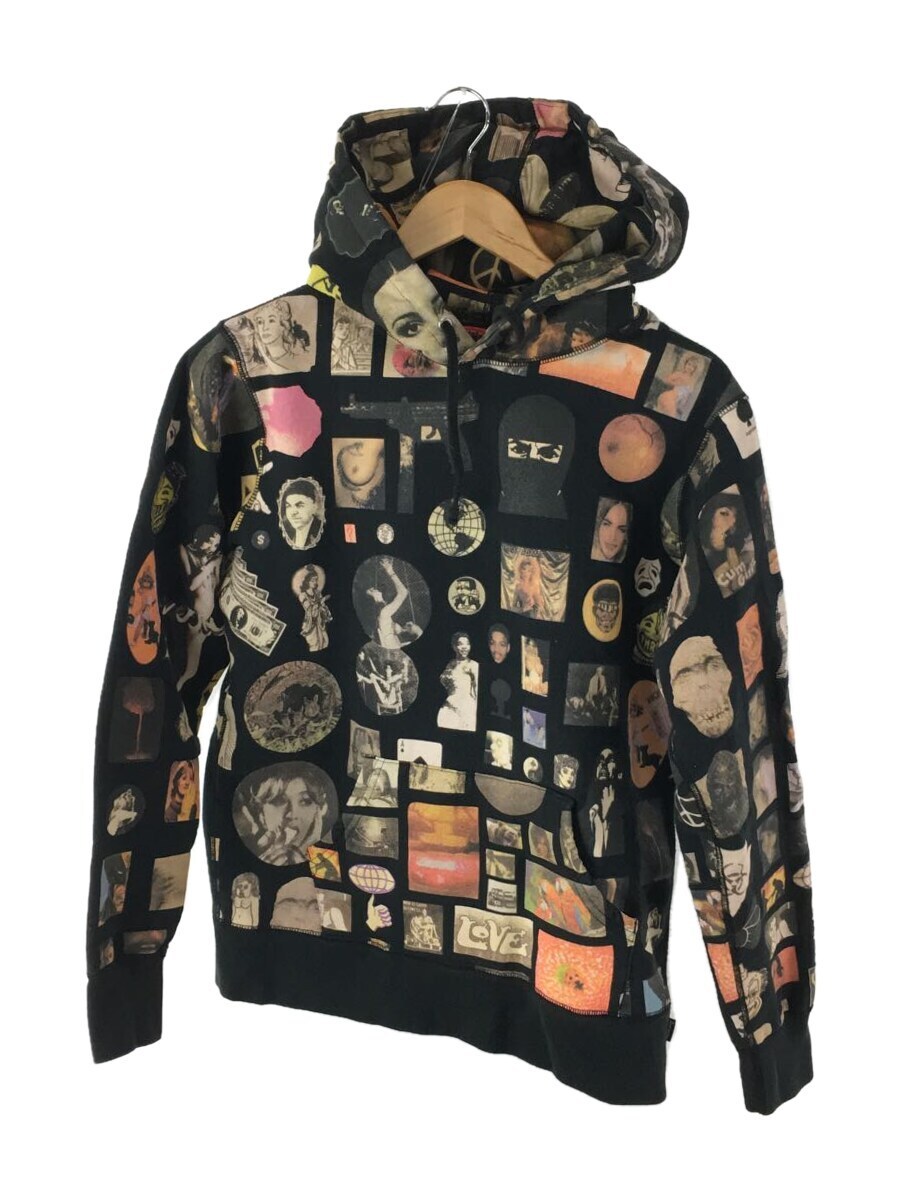 Supreme◇Thrills Hooded Sweatshirt/パーカー/S/コットン/BLK/総柄