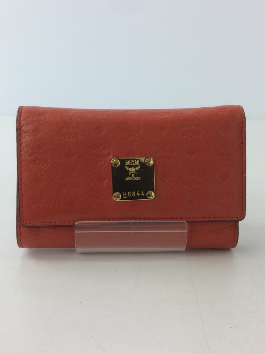 MCM◇3つ折り財布/レザー/RED/総柄 ccorca.org