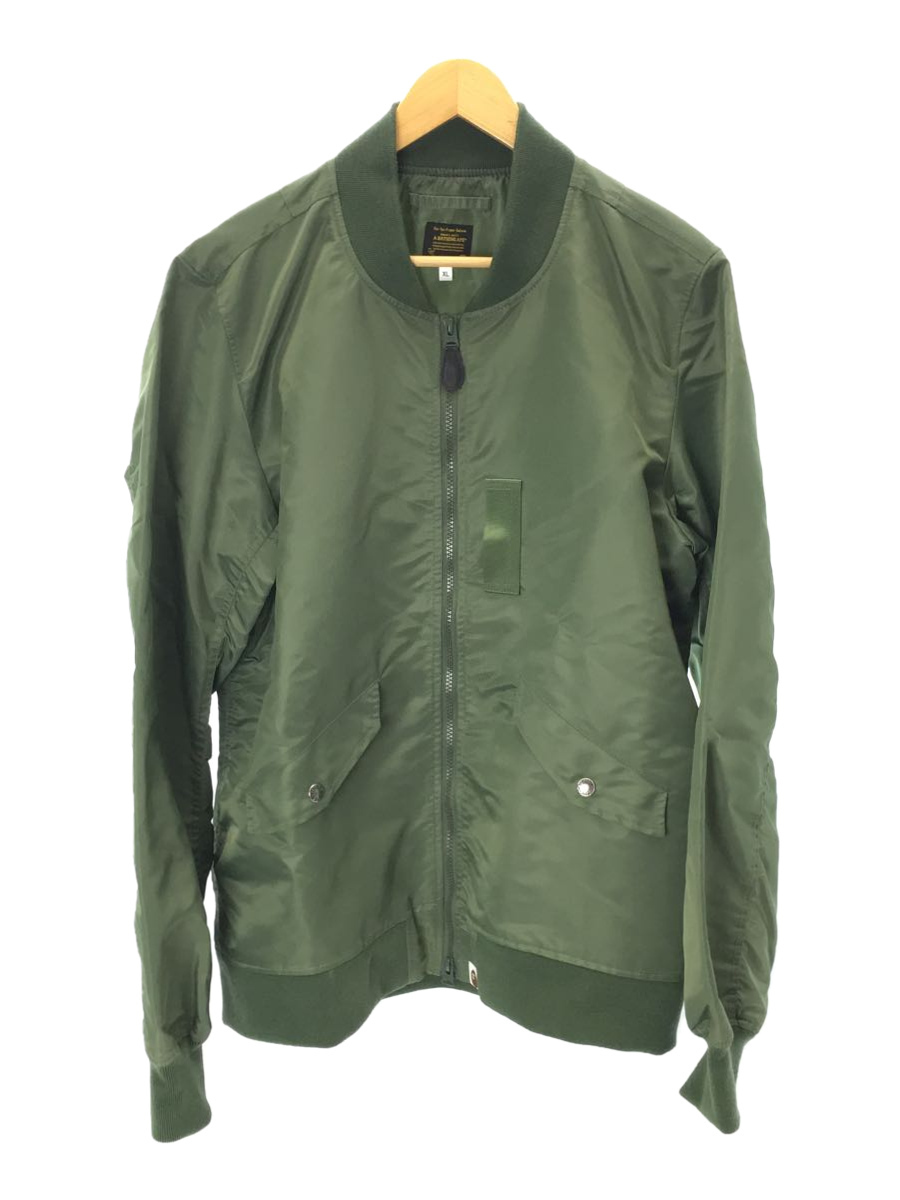 A BATHING APE◇MA-1/フライトジャケット/XL/ナイロン/KHK