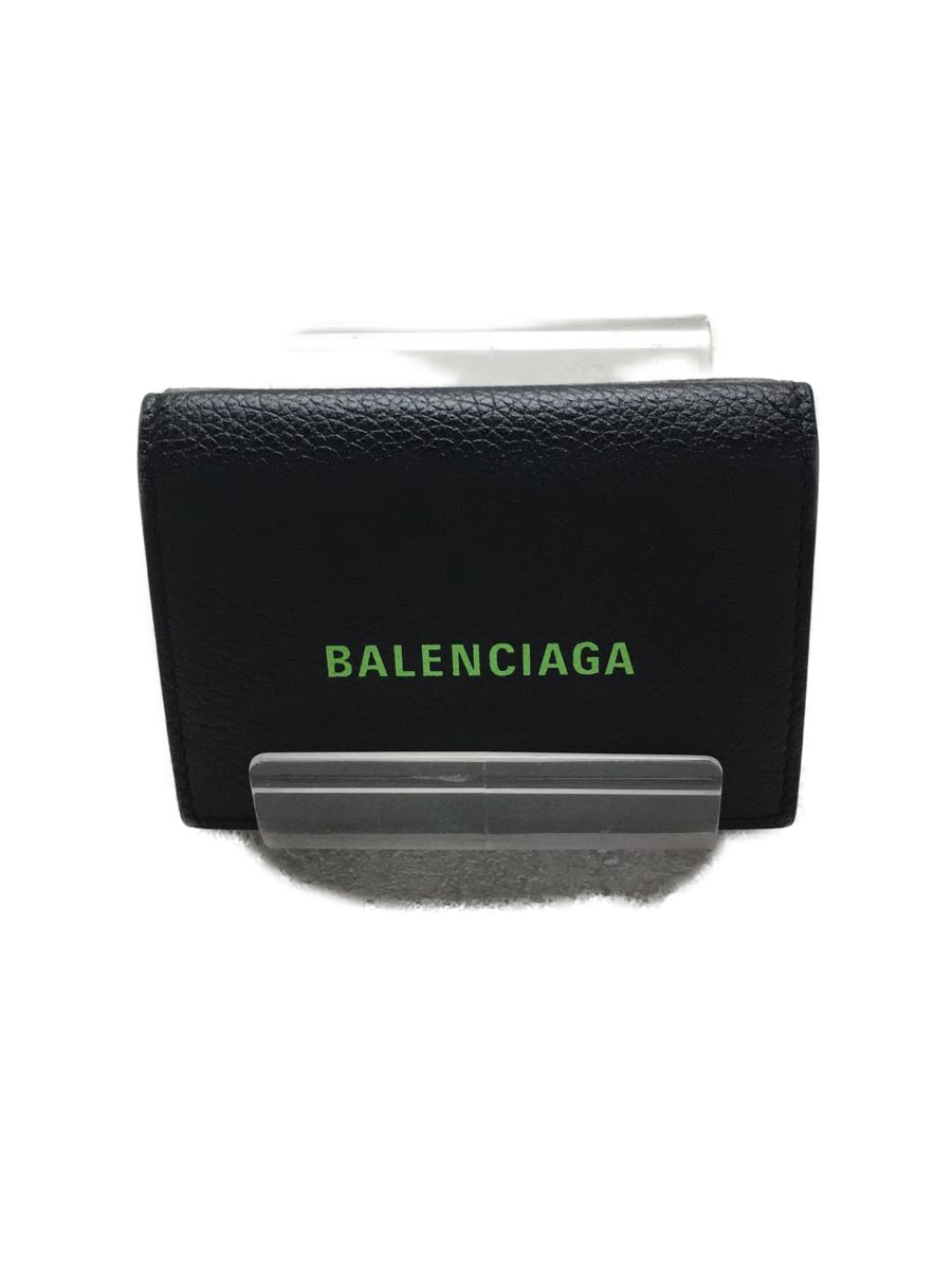 BALENCIAGA◇バレンシアガ/3つ折り財布/レザー/BLK/594312 cnema.fr