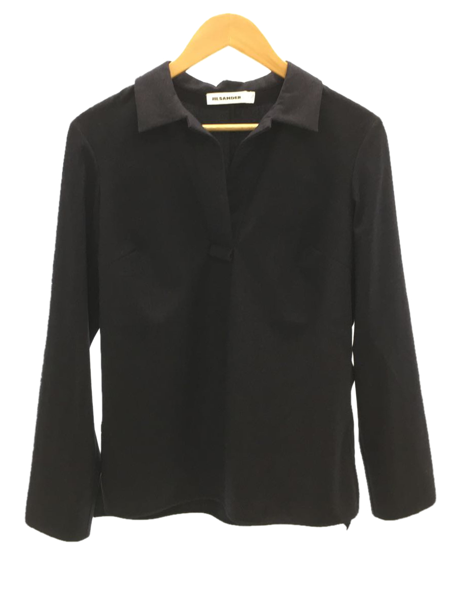 JIL SANDER◇長袖シャツ/34/ウール/NVY/無地/JIL SANDER ジルサンダー