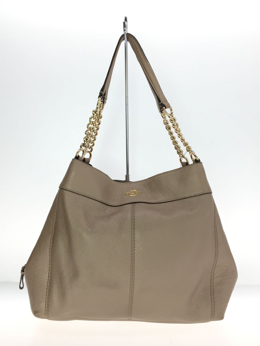 COACH◇コーチ/ショルダーバッグ/レザー/ベージュ/茶/F22209 ccorca.org