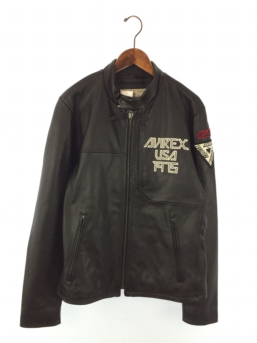 AVIREX◇STREET GEAR ROAD/シングルライダースジャケット/XL/レザー