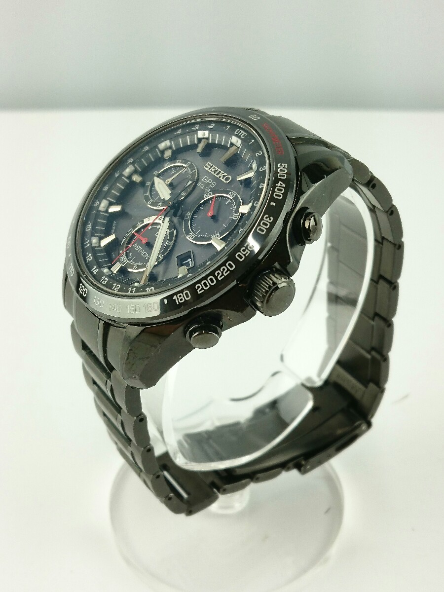 SEIKO◇ASTRON/ソーラー腕時計/アナログ/ステンレス/BLK/BLK/8X82-0AH0
