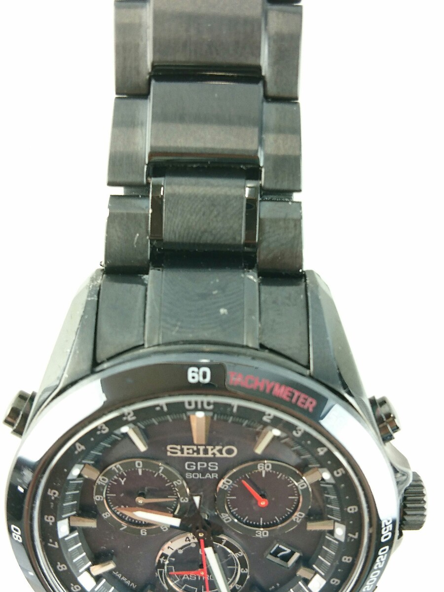 SEIKO◇ASTRON/ソーラー腕時計/アナログ/ステンレス/BLK/BLK/8X82-0AH0