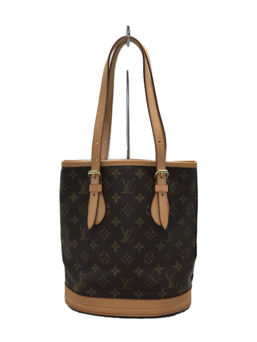 LOUIS VUITTON◇プチ・バケット_モノグラム_BRW/PVC/ブラウン/M42238