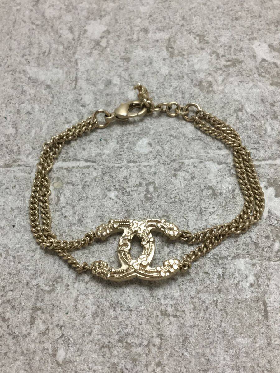 CHANEL◇06年製/オールドシャネル/ココマーク/ブレスレット/GLD/ダブル