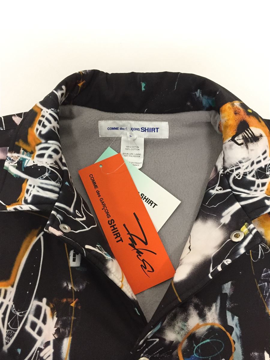 COMME des GARCONS SHIRT◇ジャケット/S/コットン/ブラック/総柄