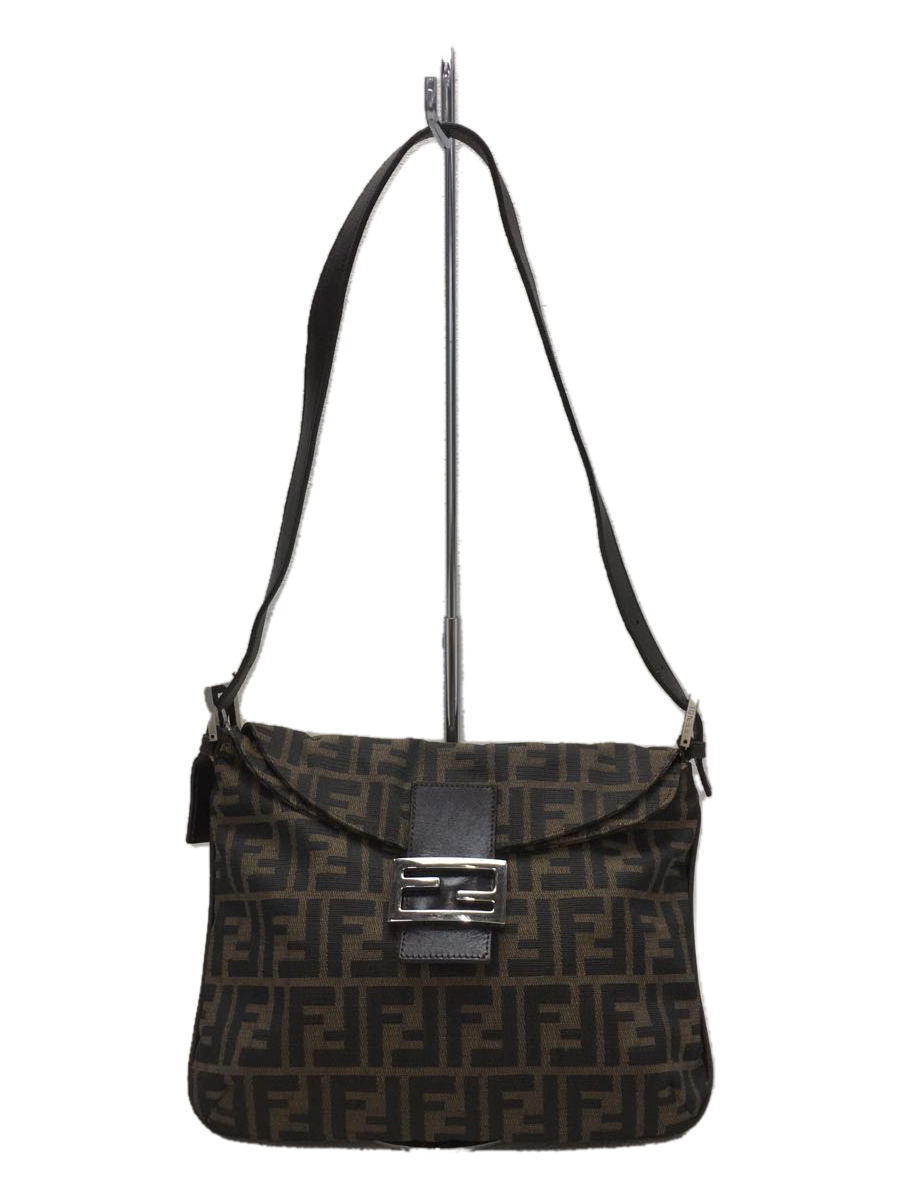 FENDI◇ズッカ柄/マンマバケット/ショルダーバッグ/キャンバス/BRW www