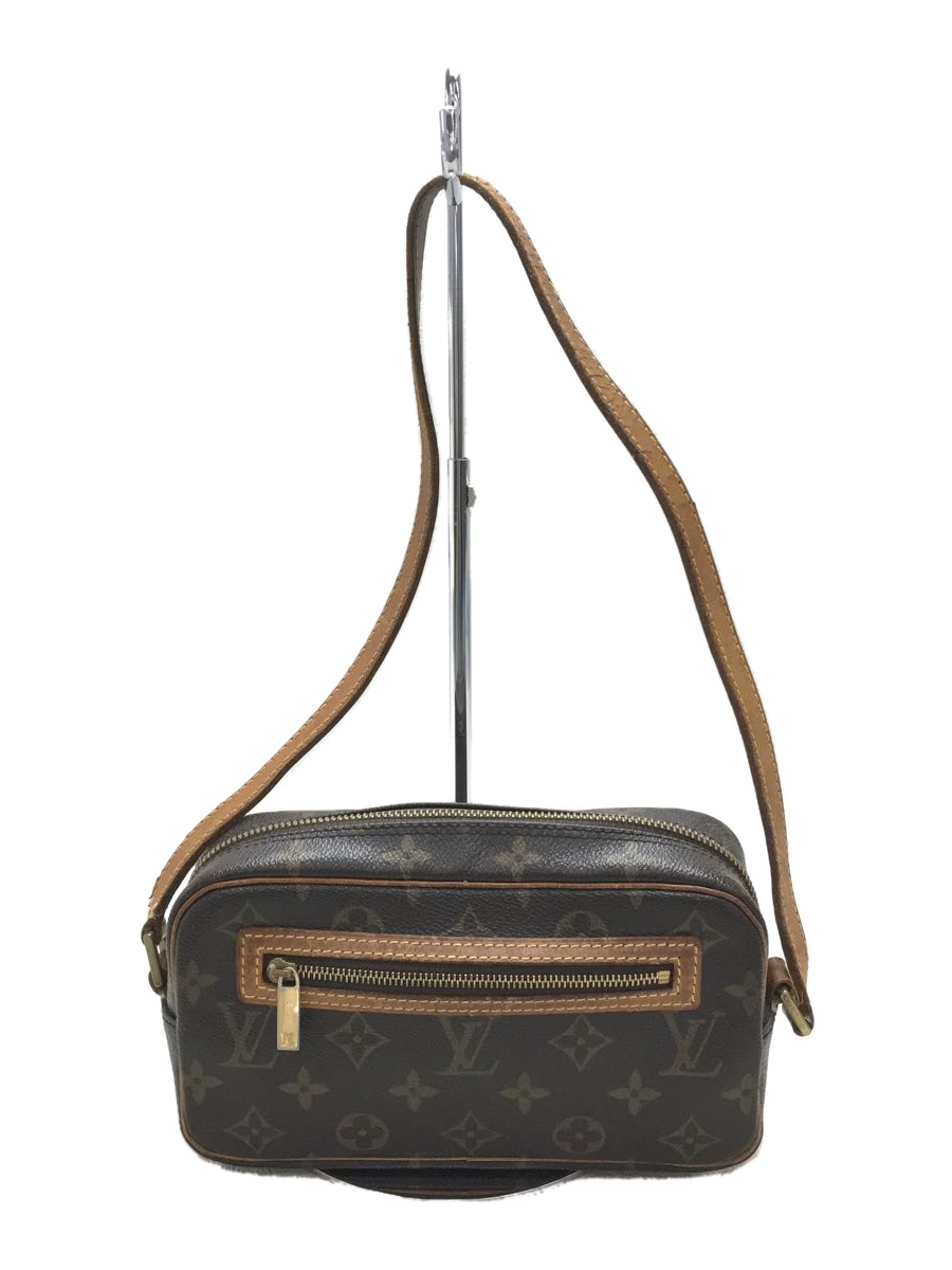 LOUIS VUITTON◇ポシェットシテ_モノグラムキャンバス/PVC/ブラウン