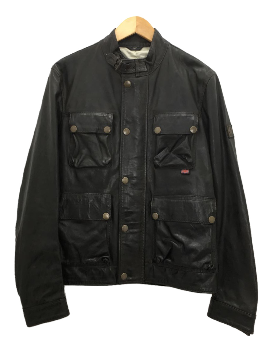 Belstaff◇レザージャケット・ブルゾン/M/牛革/BLK/BRAD JKT/GOLD