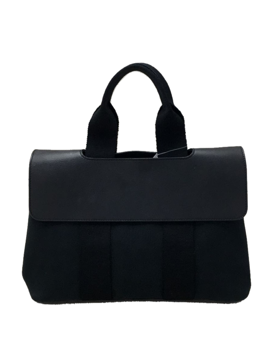 HERMES◇ハンドバッグ/キャンバス/BLK/ヴァルパライソPM