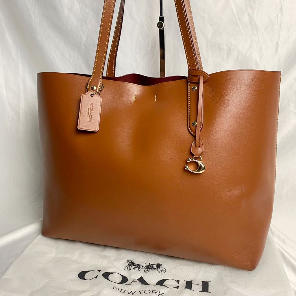 男性に人気! COACH レザー トートバッグ ビジネスバッグ ブラウン