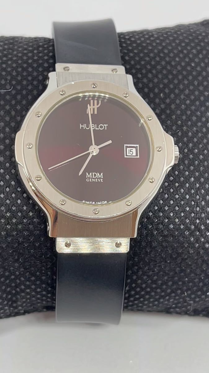 超美品!!HUBLOT MDM ウブロ レディース腕時計 ラバークオーツSS