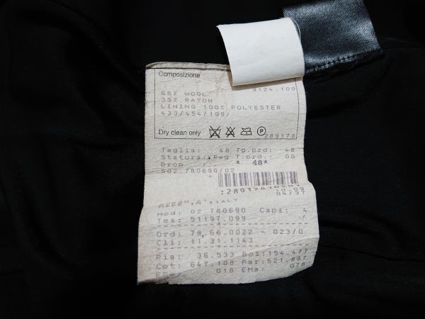 【美品】黒タグ ジョルジオアルマーニ ARMANI スタンドカラー デザインジャケット コート SIZE:48 (M～L程度)_画像5