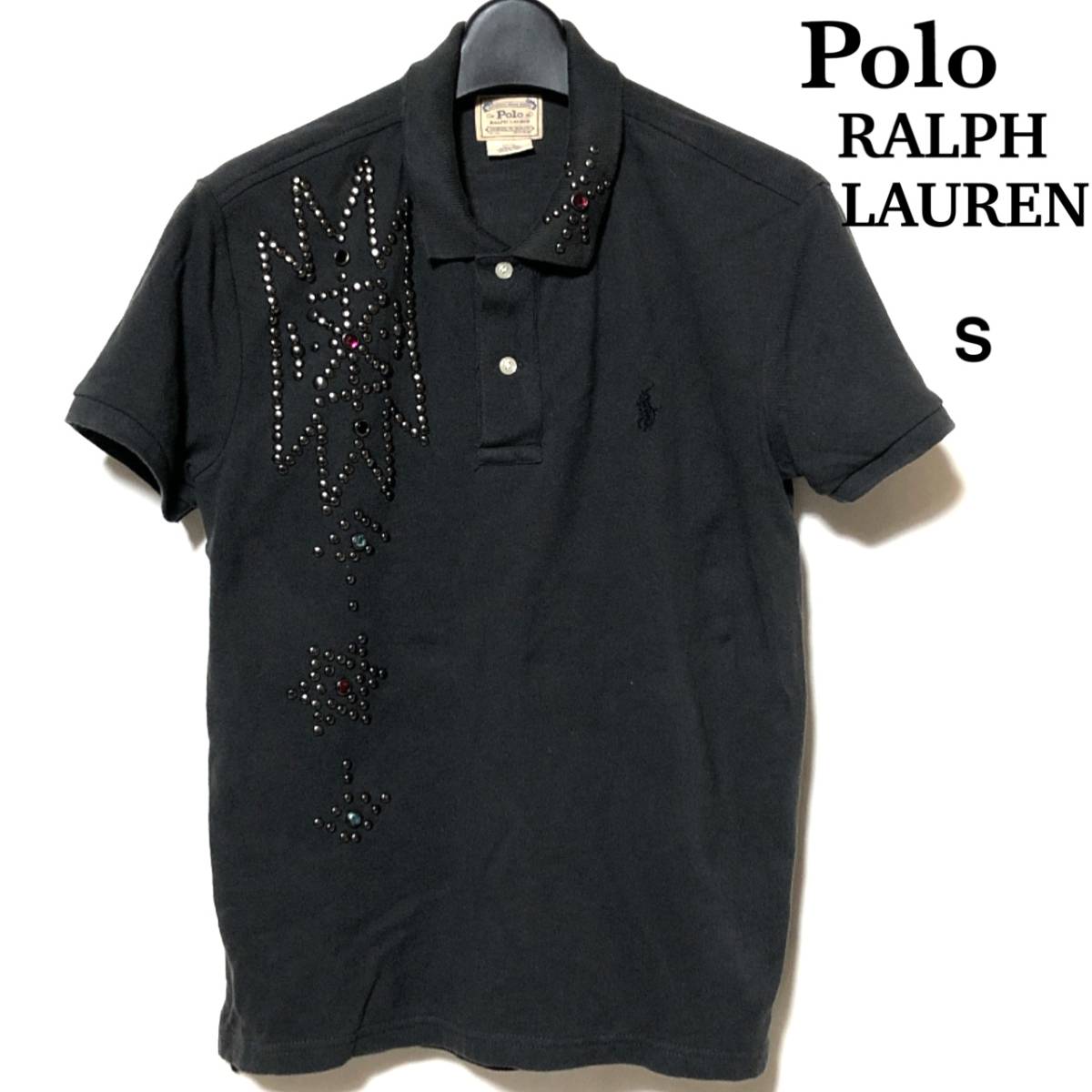 ポロ ラルフローレン スタッズ ポロシャツ S/polo ralph lauren ネイティブ チャコール