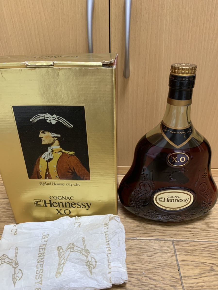1円 未開栓 ヘネシーXO Hennessy グリーンボトル 金 キャップ 箱付き ブランデー 旧ボトル 古酒 700ml(ヘネシー)｜売買さ