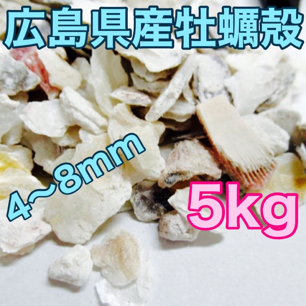 広島県産 牡蠣殻 4〜8mm 5kg ボレー粉 アクアリウム 水質調整