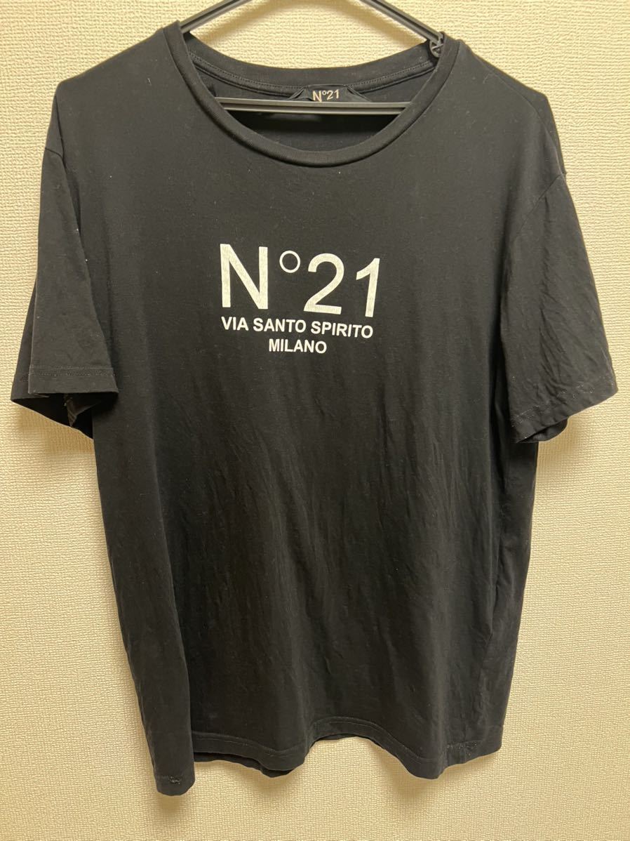 M新品 N°21 メンズ ブランド ロゴ Tシャツ ヌメロヴェントゥーノ グレー
