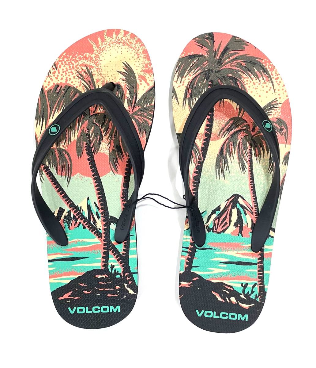 VOLCOM ボルコム V0811887LVC② メンズ US9 27cm ビーチサンダル BeachSandal ビーサン 海とヤシの木 夕陽 ヴォルコム 新品 即決 送料無料_画像6