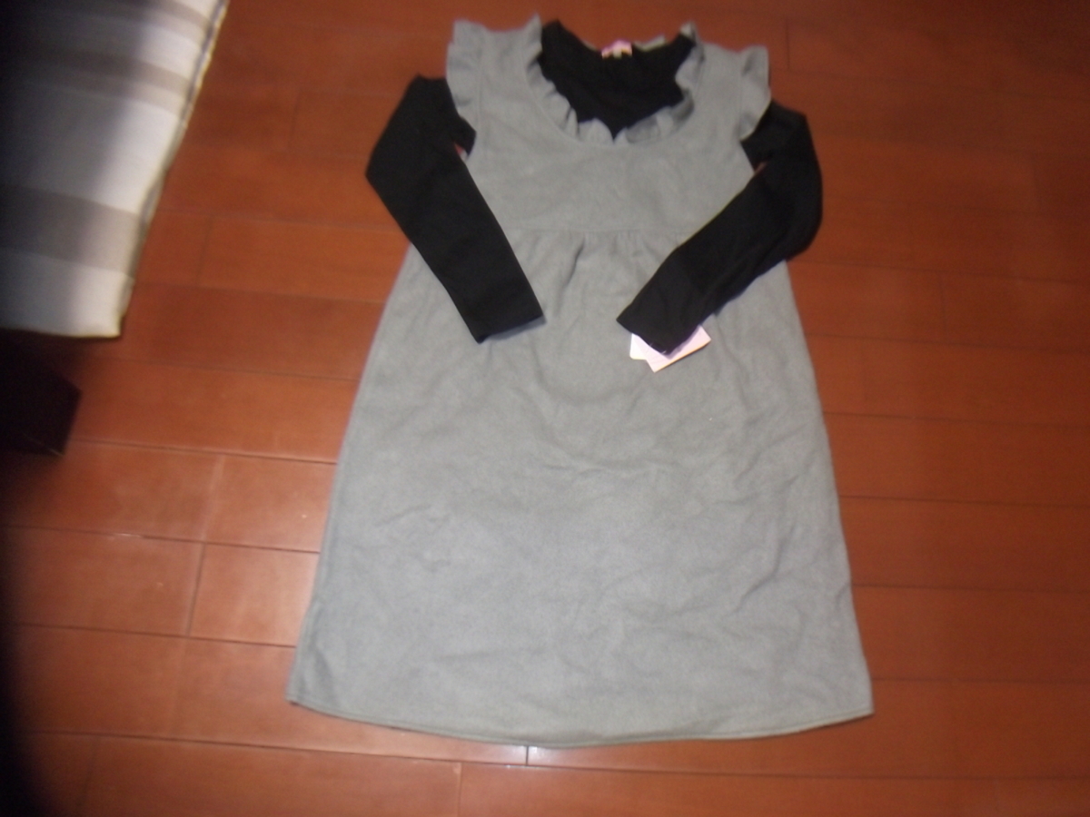 新品 　マタニティ　ジャンパースカート　長袖Tシャツ　サイズM　710円発送可　切手可　2点セット_画像1
