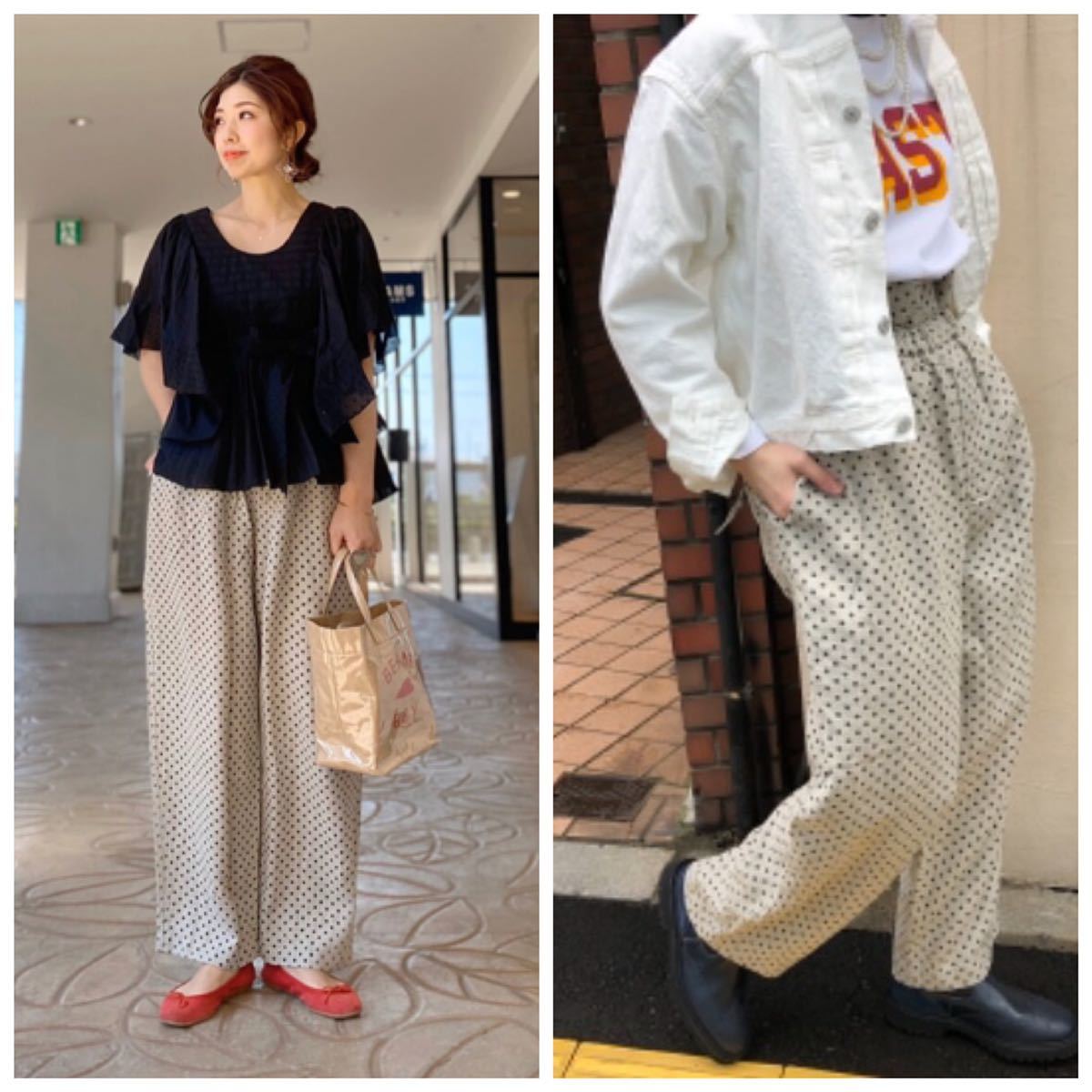 美品 BEAMS BOY リネン ドット キャンディーウエスト パンツ 美品 BEAMS BOY リネン ドット キャンディーウエスト パンツ