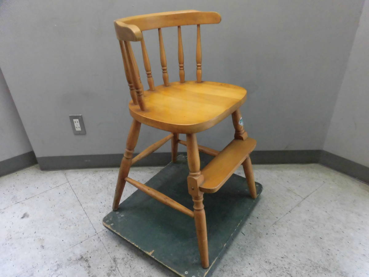 .. height mountain furniture * Kashiwa woodworking * child chair * Vintage size W45×D50×H76.5-SH52.5.