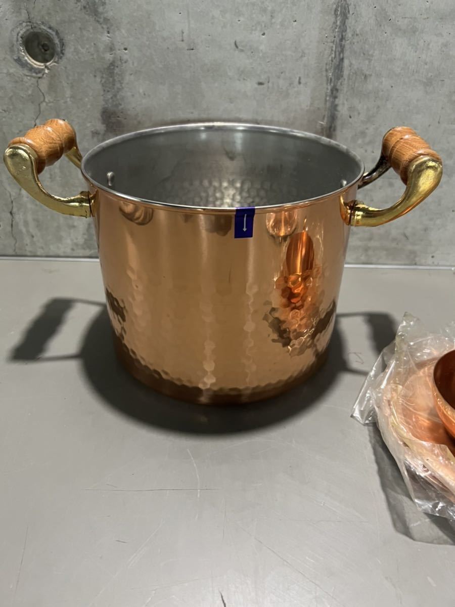 両手鍋 鈴木工業 銅製鍋 銅鍋 純銅製 純銅鍋 未使用保管品 調理器具_画像2