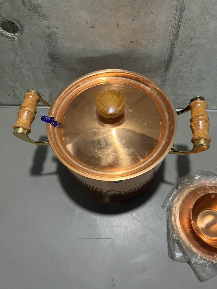 両手鍋 鈴木工業 銅製鍋 銅鍋 純銅製 純銅鍋 未使用保管品 調理器具_画像4