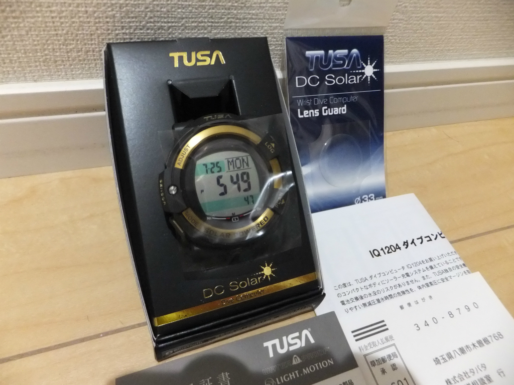 新品 2022年モデル TUSA ツサ IQ1204 BKG Bluetooth ダイブコンピューター ダイコン ブルートゥース ソーラー