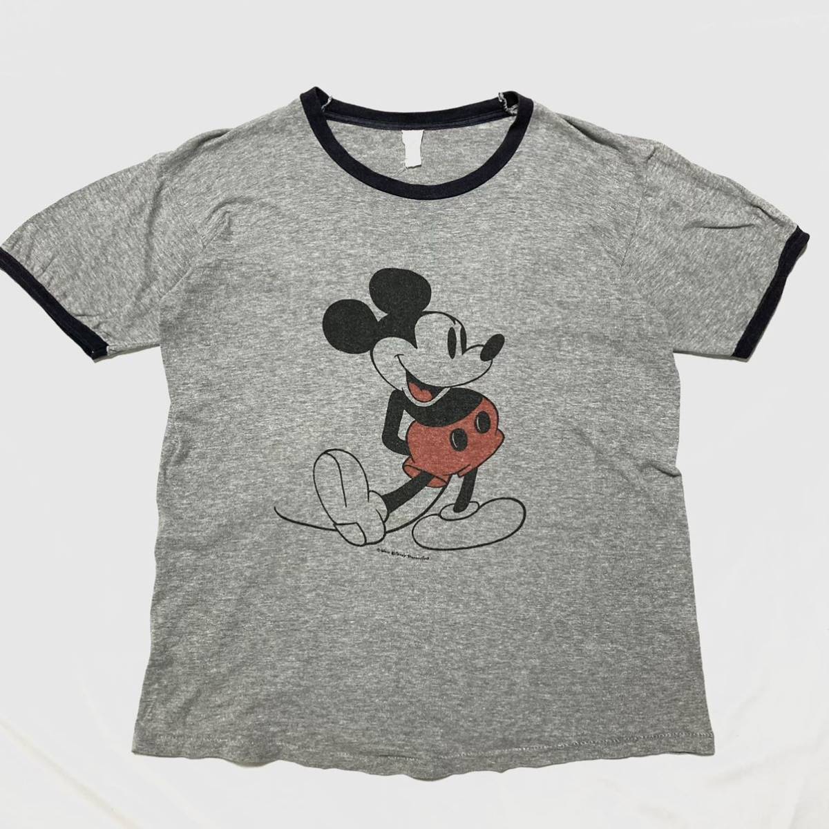 リアル 70s USA XL位 染み込みプリント キャラクター Disney Mouse