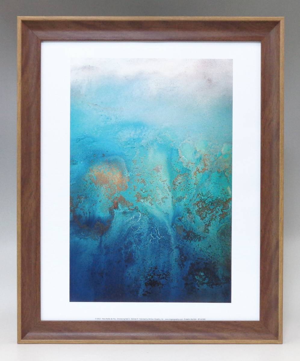 新品☆額付アートポスター☆絵画☆Petra Meikle de Vlas☆海☆ブルー