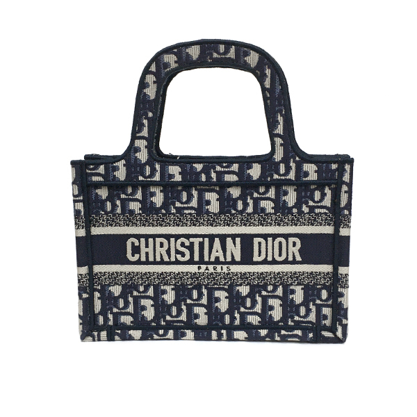 【中古】クリスチャンディオール ブックトート ミニバッグ M1271ZRIW オブリーク エンブロイダリー ハンドバッグ Christian Dior
