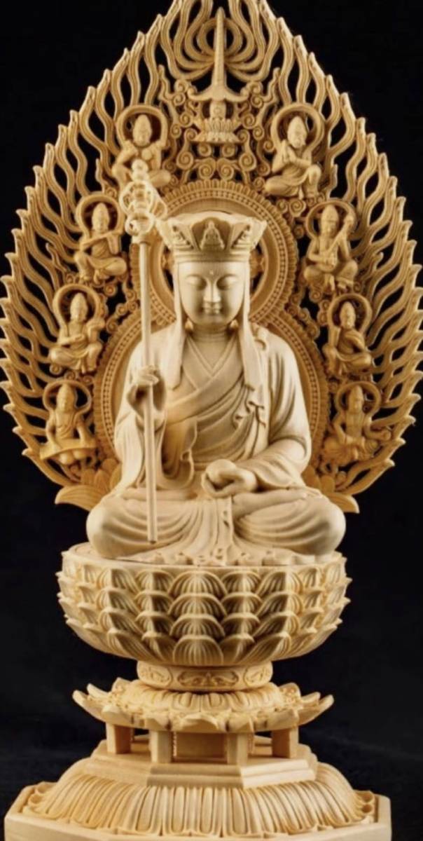 地蔵菩薩坐像 木像 仏像　千体地蔵　約30cm お値下げ交渉あり