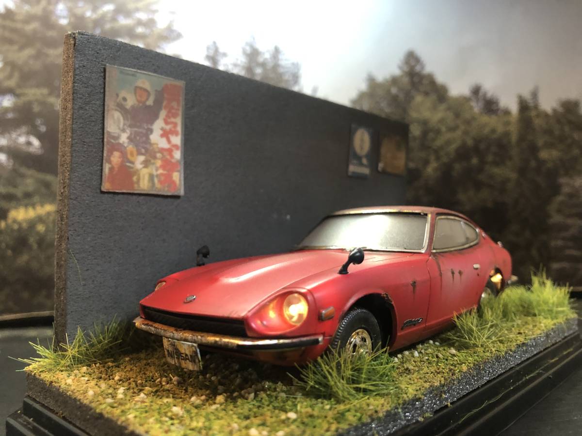 昭和レトロな風景 1/32 ニッサンフェアレディZ S30 LEDライトアップ 旧
