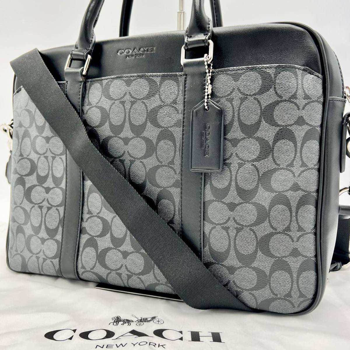 1円【超美麗品 自宅保管】COACH コーチ シグネチャー 2way ビジネス