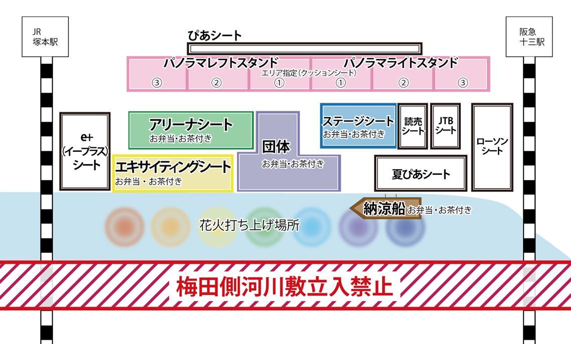 なにわ淀川花火大会 淀川花火大会 ぴあシート 2連番-