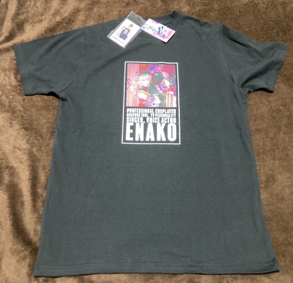 【Lサイズ】新品 えなこ Tシャツ メンズ しまむら コラボ ポラロイド柄ステッカー付き コスプレイヤー エナコ b_画像2