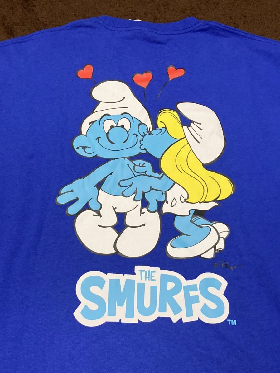 【Lサイズ】SMURF スマーフシャツ Tシャツ 正規品 タグ ライセンス品/アメカジ アメコミ 絵本 ブルー b_画像2