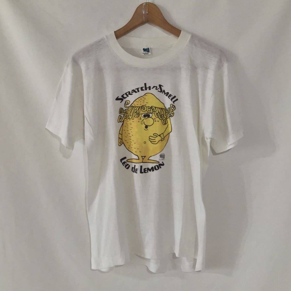 70s 染み込みプリントTシャツ 半袖 SCRATCHnSMELL レモン leo de lemon