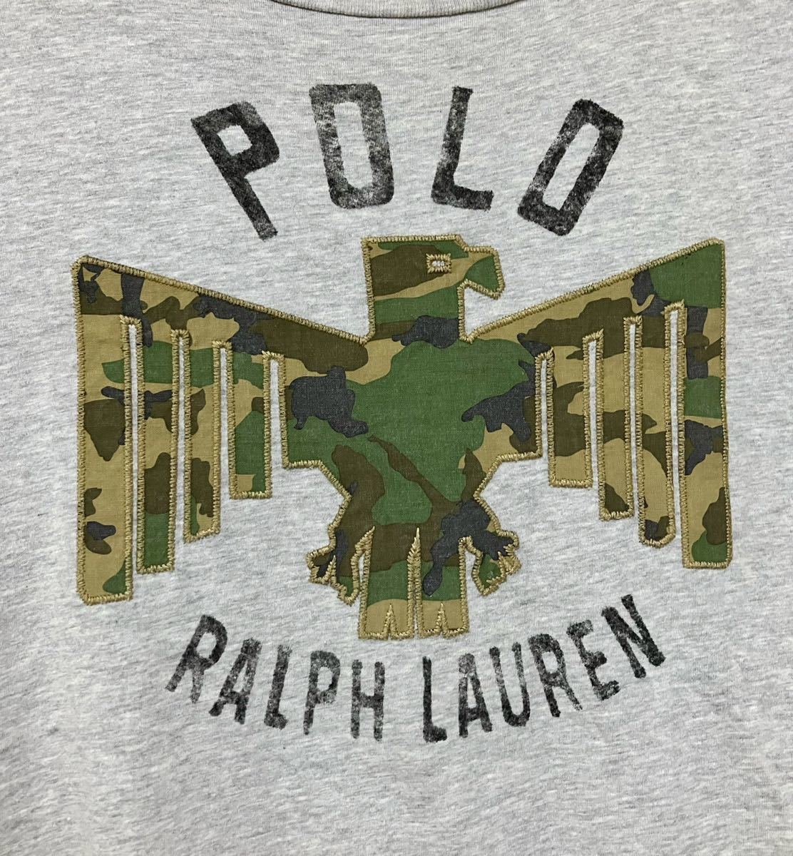Ralph Lauren ラルフローレン カモフラージュ刺繍 半袖プリントTシャツ ボーイズサイズ M_画像4