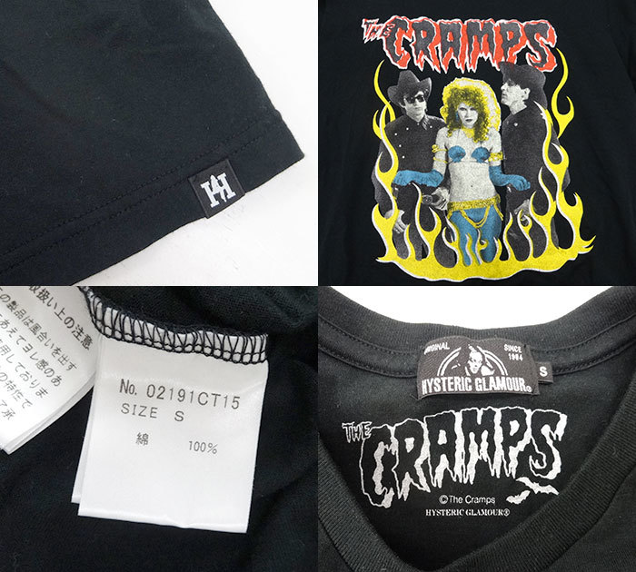 ヒステリックグラマー 2019SS プリント 半袖 Tシャツ FF3353 HYSTERIC GLAMOUR THE CRAMPS TEENAGE PSYCHO メンズ Sサイズ ブラック 黒_画像4