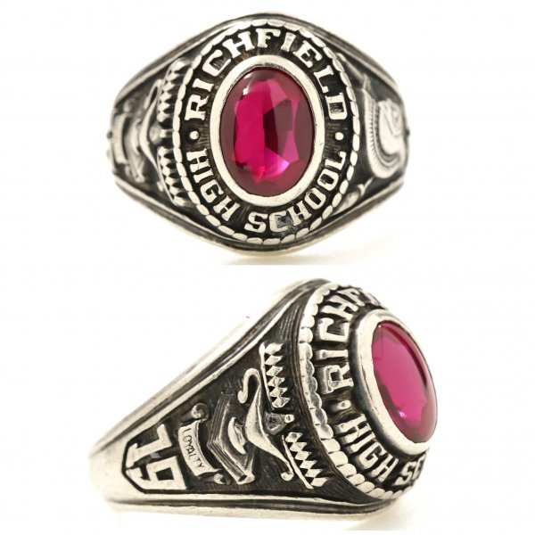 1971 год JOSTENS Vintage серебряный производства кольцо "college ring" рыцарь Rome солдат красный камень кольцо 