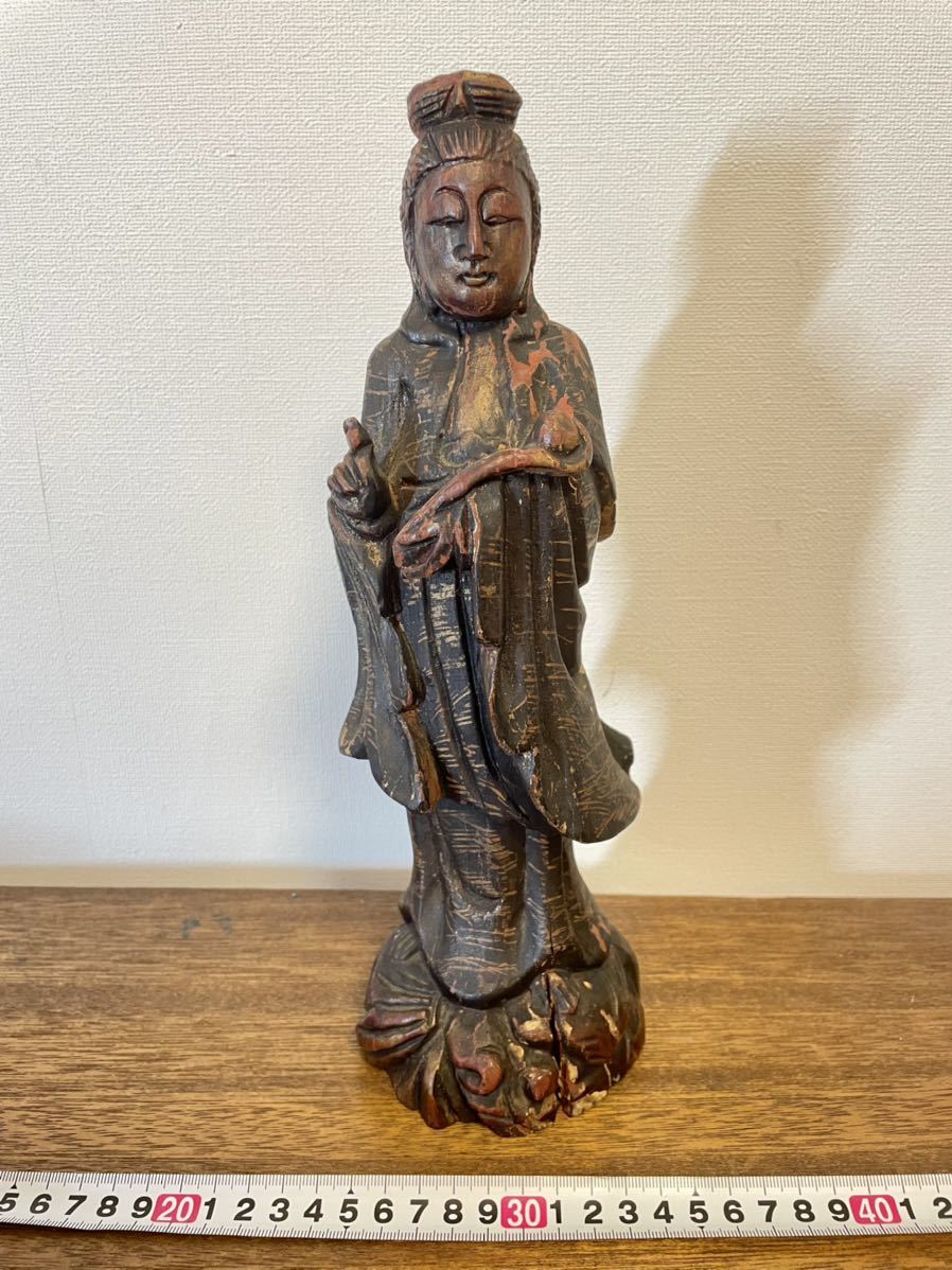 般若 骨董 特大 一刀彫