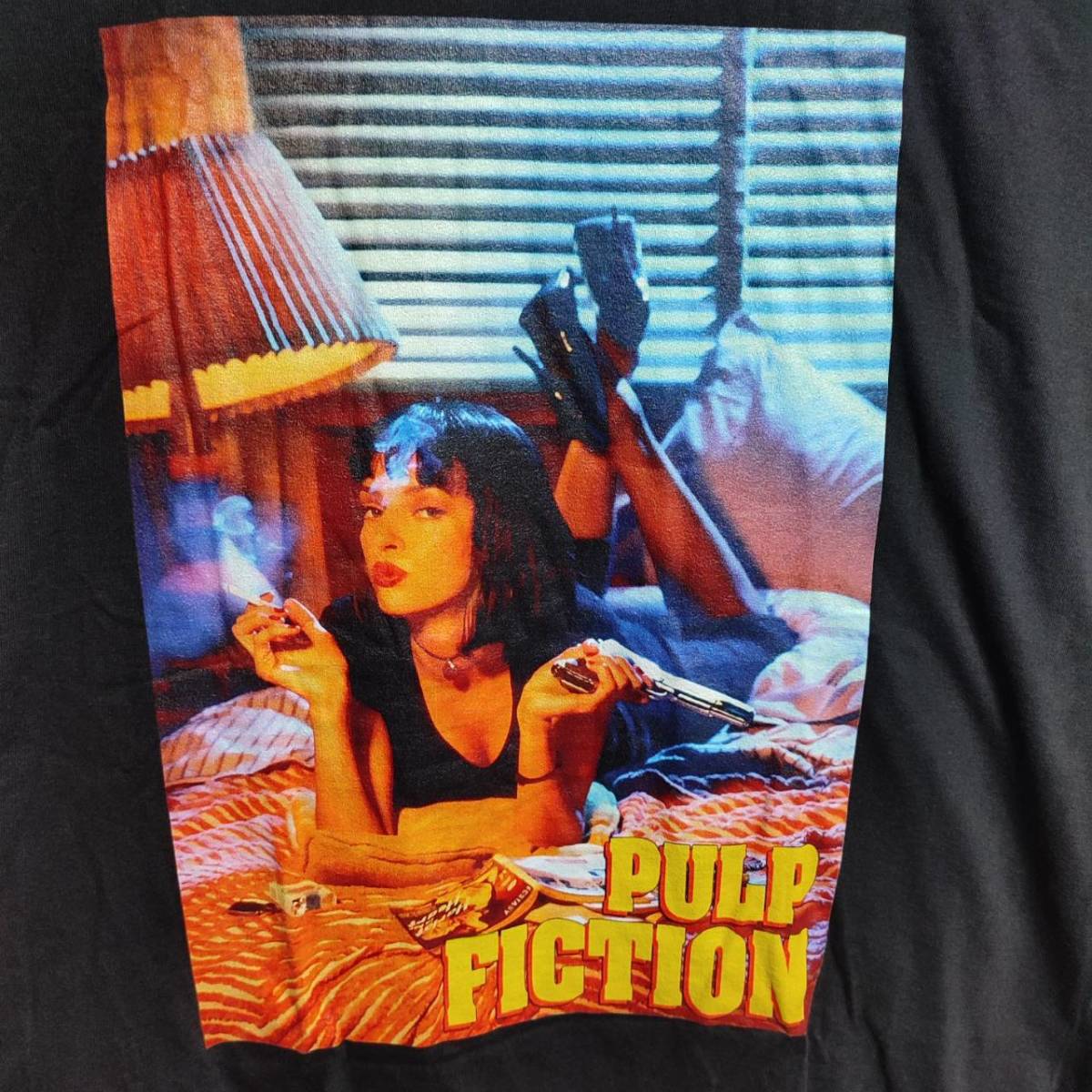 映画『パルプ・フィクション』（Pulp Fiction）ビッグプリント Tシャツ 送料無料/新品/黒XL★　ユマサーマン クエンティン・タランティーノ